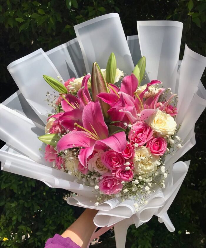 Pink Lilies & Roses Elegance