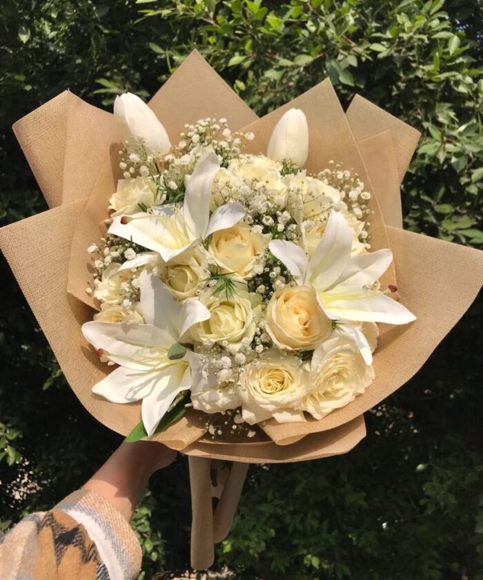 Pure Elegance White Lily Bouquet