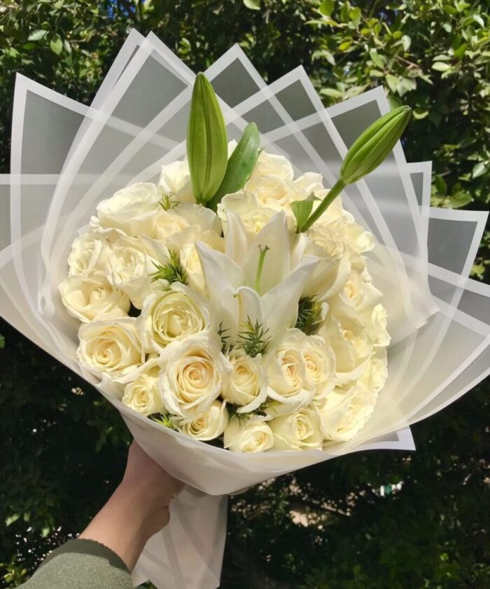 Pure Elegance White Roses & Lilies