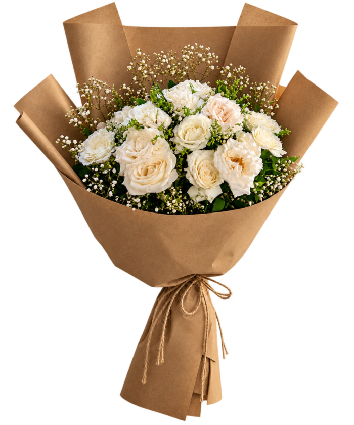 Elegant Ivory Rose Bouquet