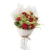Classic Red Roses & Golden Solidago