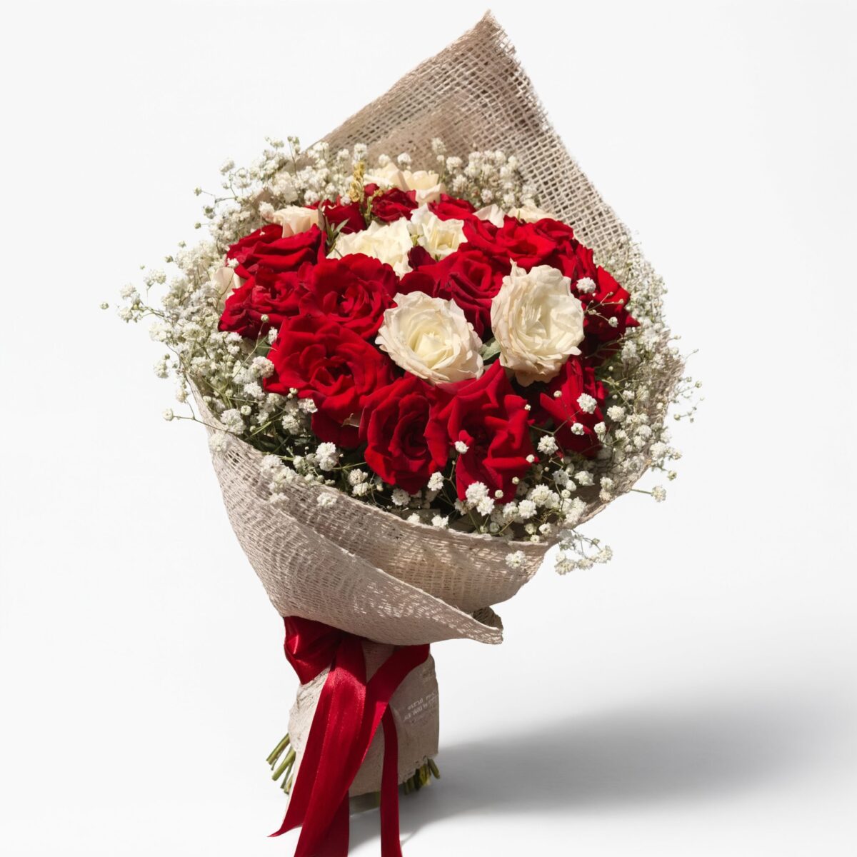 ⁦Classic Romance Red & White Roses⁩ - الصورة ⁦2⁩